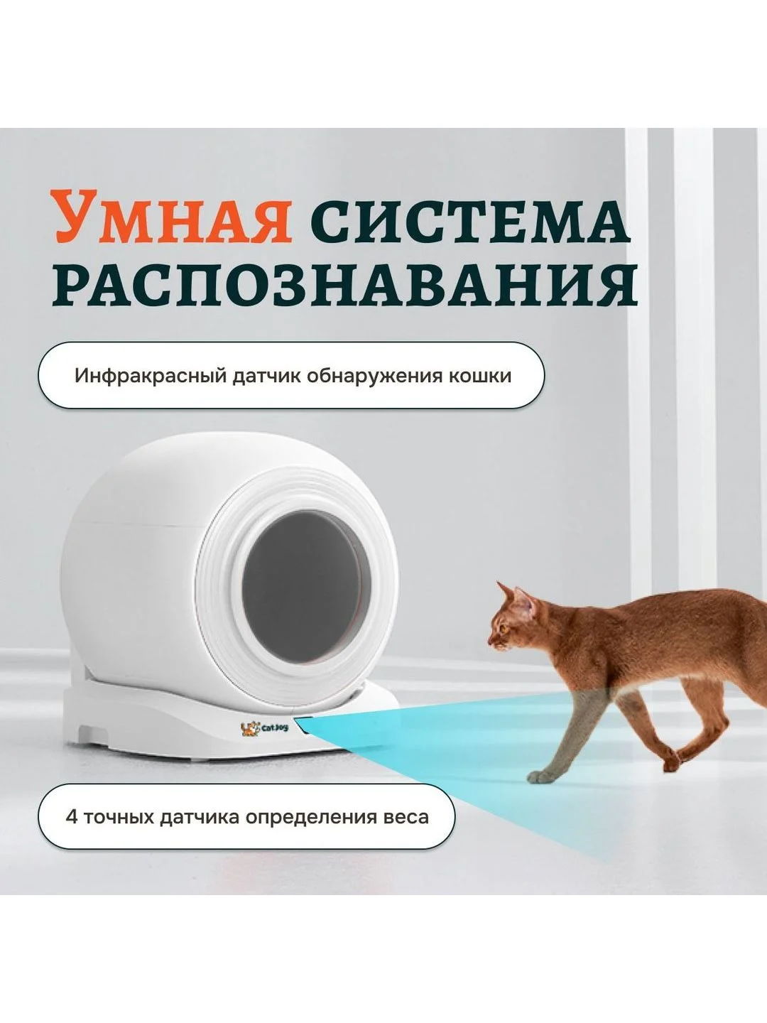 Умный автоматический лоток для кошек с бортом Cat Joy Smart Cat Litter Box + APP