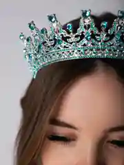 Голубой диадема, корона со стразами