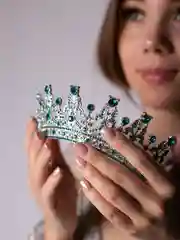 Голубой диадема, корона со стразами