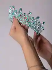 Голубой диадема, корона со стразами