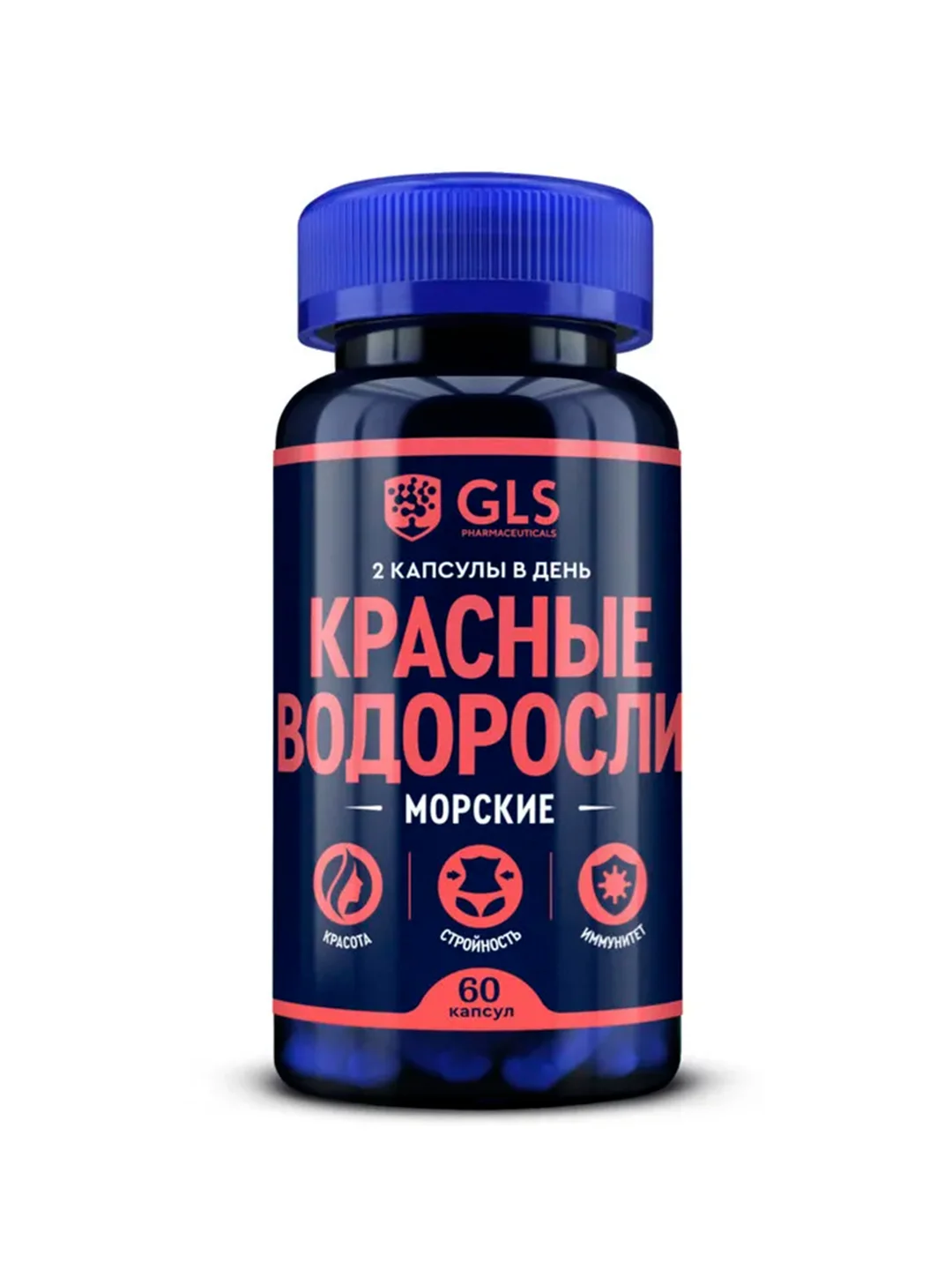 БАД к пище GLS "Красные морские водоросли", 400 мг, 60 капсул