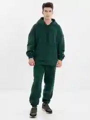Бирюзовый костюм мужской спортивный: худи и брюки, костюм утепленный