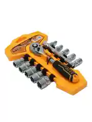 Набор торцевых головок с трещоткой INGCO Industrial  HKTS14122, 1/4", 5-14мм, 12 предметов