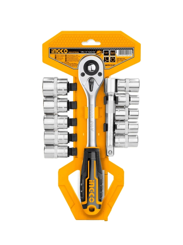 Набор торцевых головок с трещоткой INGCO Industrial HKTS12122, 1/2", 10-24 мм, 12 штук