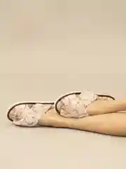 Тапочки домашние женские, ЖВК/бежевый узор