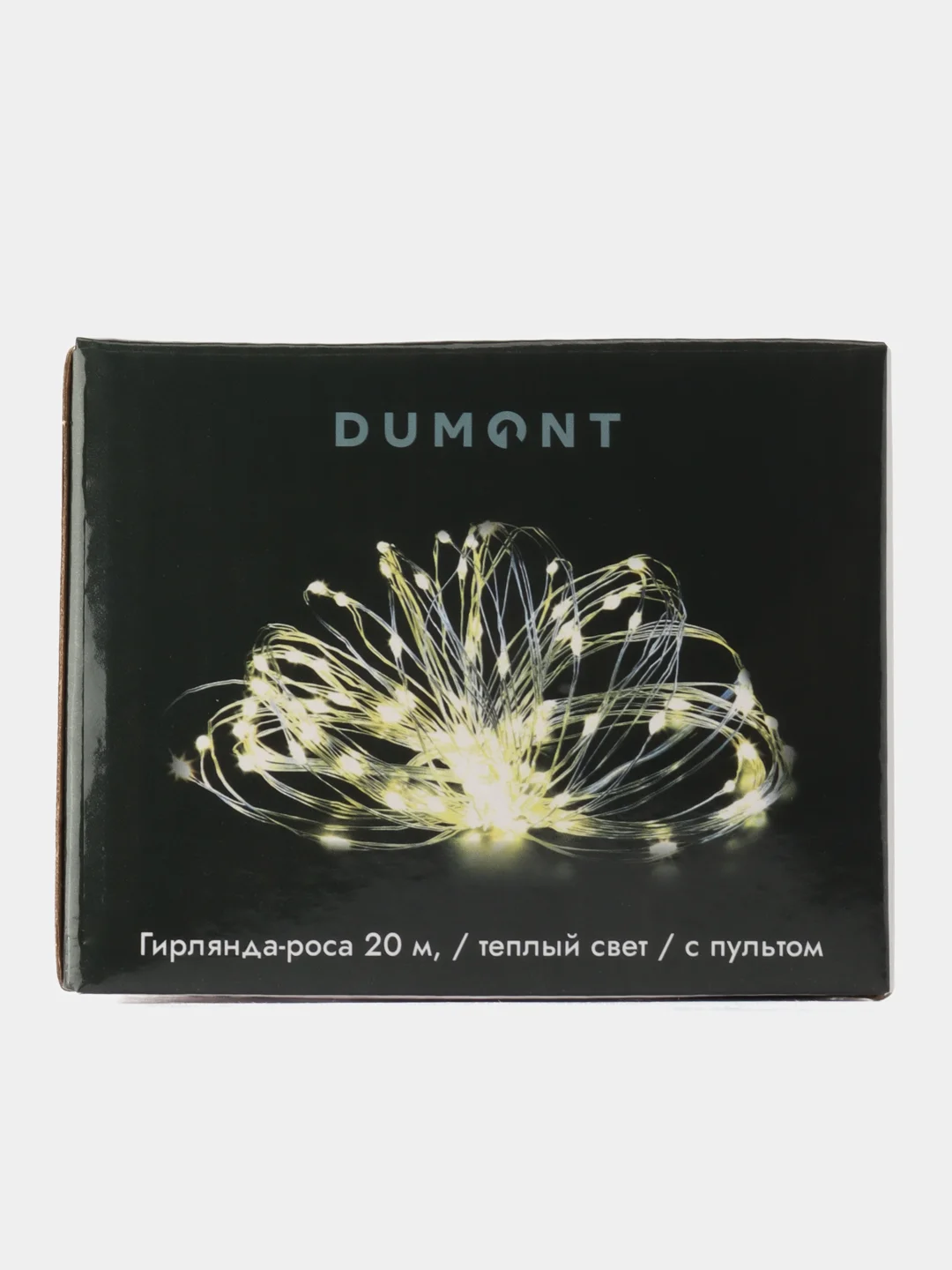 Кремовый dumont Новогодняя гирлянда-нить роса с пультом, 20 м, 10 режимов