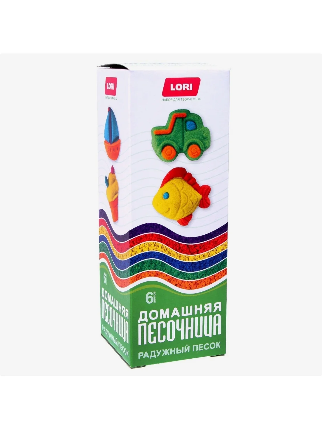 Песок кинетический для лепки "Радужный песок", 6 цветов, по 80 г