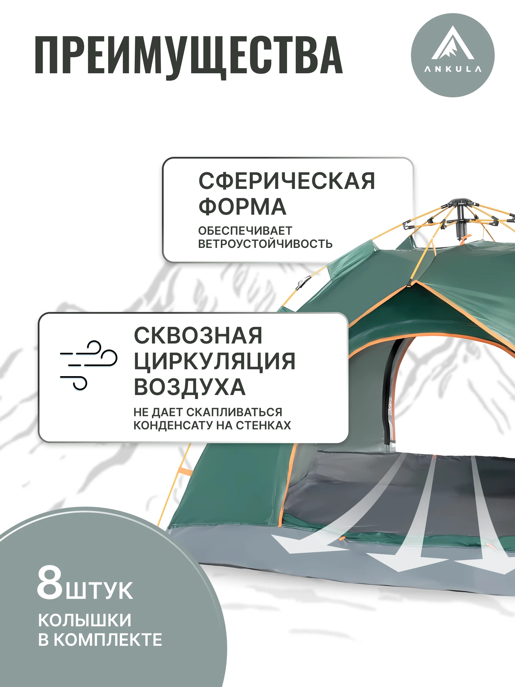 Палатка туристическая двухместная автоматическая
