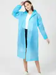 Синий дождевик многоразовый с капюшоном, накидка от дождя
