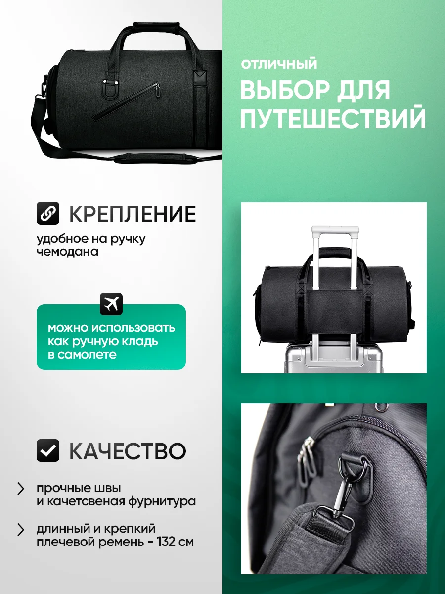 Складная дорожная сумка портплед для вещей.Деловая сумка чехол для багажа и ручной клади