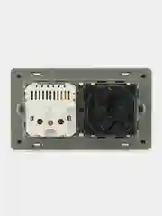 Розетка с двумя портами USB+Type-c двойная с заземлением, 110-250V, 16А