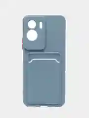Синий меланж чехол для Honor 90 Lite (Хонор 90 лайт), с карманом для карт