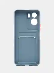 Синий меланж чехол для Honor 90 Lite (Хонор 90 лайт), с карманом для карт