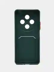 Тёмно-зелёный чехол для Xiaomi Redmi 14C 4G/ Poco C75 4G (Сяоми Редми 14С/Поко С75), с карманом для карт