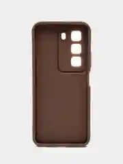 Коричневый чехол для Infinix HOT 50 4G (Инфиникс Хот 50 4 джи), противоударный, с бортиками