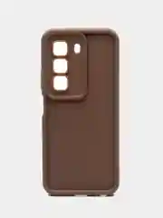 Коричневый чехол для Infinix HOT 50 4G (Инфиникс Хот 50 4 джи), противоударный, с бортиками
