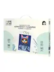 Алмазная мозаика ТРИ СОВЫ "Модный кот", 30х40 см, холст на деревянном подрамнике