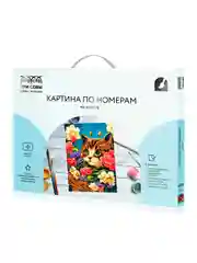 Картина по номерам ТРИ СОВЫ "Котенок в цветочной корзине", 40х50 см, с красками и кистями
