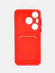 Красный чехол для Huawei Pura 70 Pro /70 Pro Plus (Хуавей пура 70 про плюс +), с карманом для карт