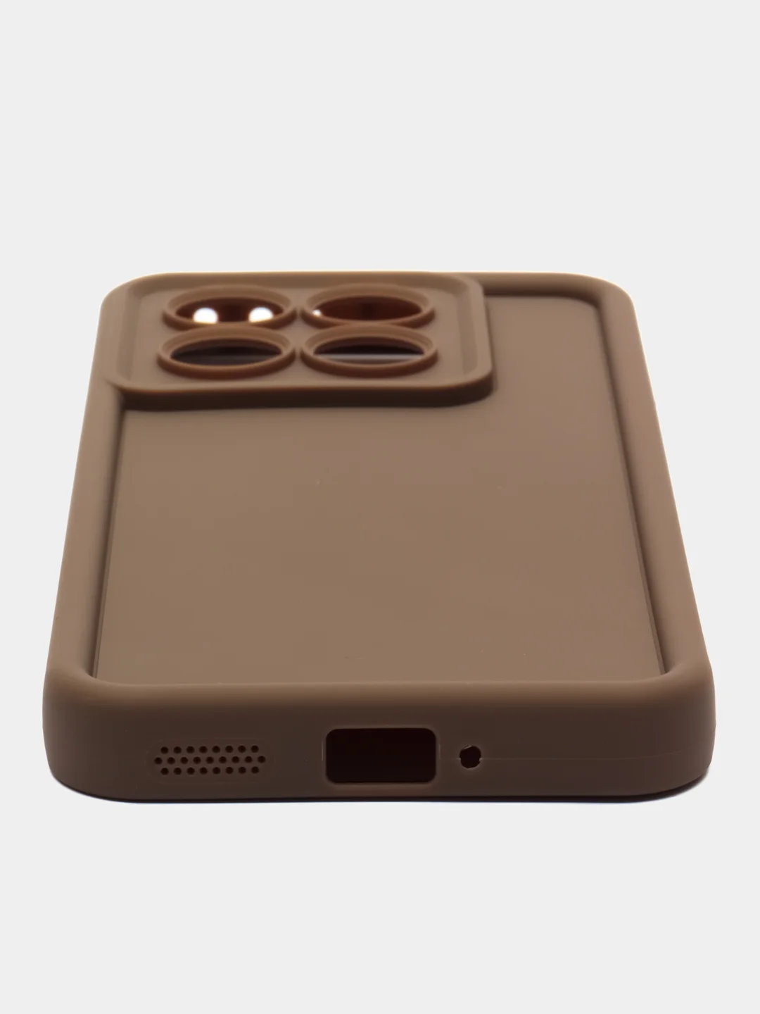 Коричневый чехол для Xiaomi 14T (Сяоми 14Т), противоударный, с бортиками