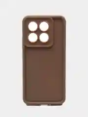 Коричневый чехол для Xiaomi 14T (Сяоми 14Т), противоударный, с бортиками