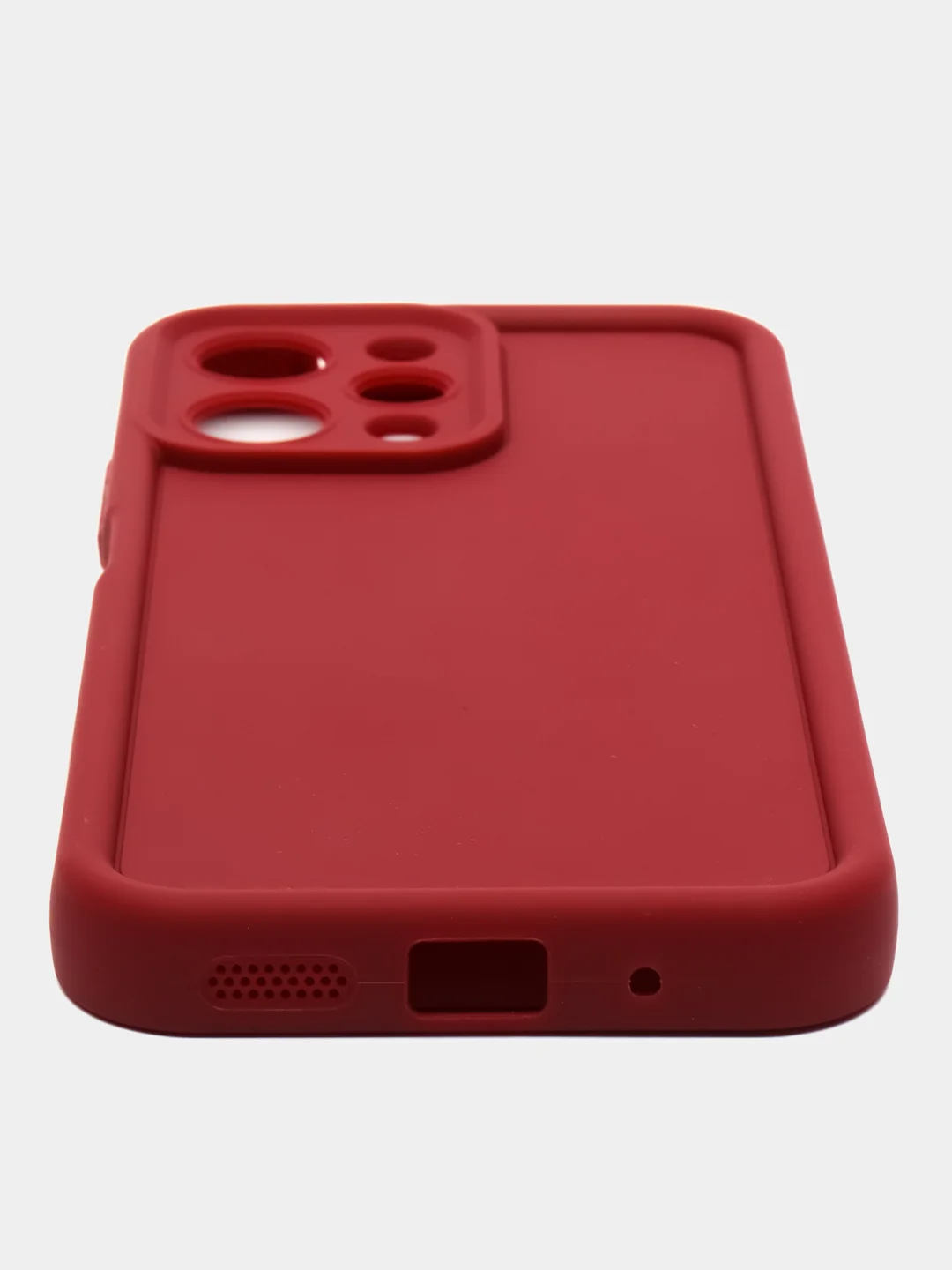 Бордовый чехол для Xiaomi Redmi 12 (Сяоми Редми 12), противоударный, с бортиками