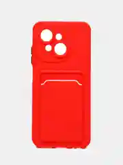 Красный чехол для Tecno Spark Go1/ Go 2025 (Техно Го1 / Го 2025),  с карманом для карт