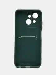 Тёмно-зелёный чехол для Tecno Spark Go1/ Go 2025 (Техно Го1 / Го 2025),  с карманом для карт