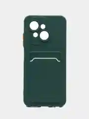 Тёмно-зелёный чехол для Tecno Spark Go1/ Go 2025 (Техно Го1 / Го 2025),  с карманом для карт