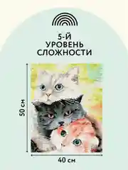 Алмазная мозаика Три совы "Друзья", холст, 40х50 см