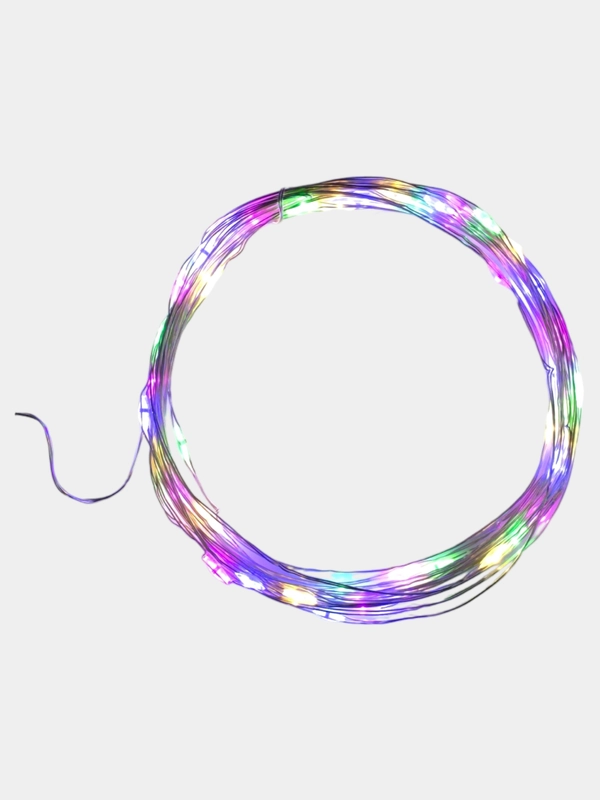 Гирлянда Нить 5 м роса, IP20, серебристая нить, 50 LED, USB