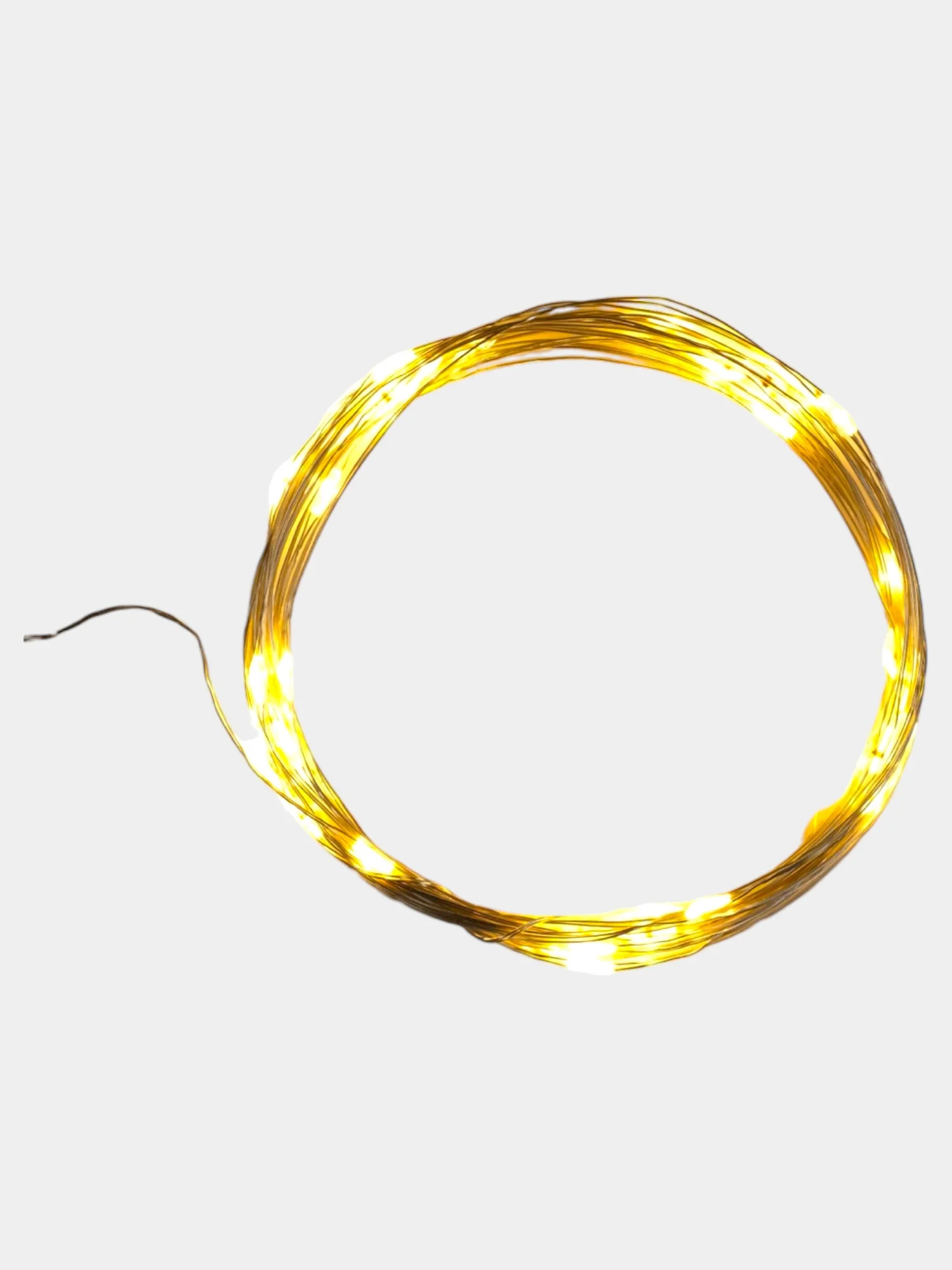 Желтый гирлянда Нить 5 м роса, IP20, серебристая нить, 50 LED, USB