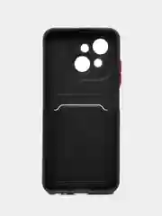 Черный чехол для Tecno Spark Go1/ Go 2025 (Техно Го1 / Го 2025),  с карманом для карт