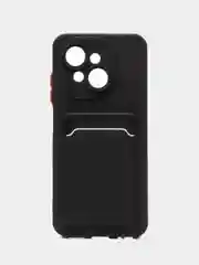 Черный чехол для Tecno Spark Go1/ Go 2025 (Техно Го1 / Го 2025),  с карманом для карт