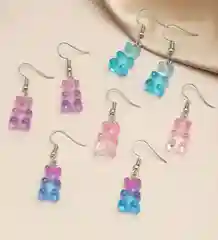 Серьги десткие Мармеладные мишки, с блестками