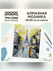 Алмазная мозаика ТРИ СОВЫ "Желтый Париж", 40х50 см, холст