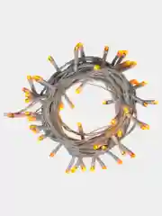 Желтый гирлянда Нить 5 м, IP20, белая нить, 50 LED, свечение жёлтое, 8 режимов, 220 В