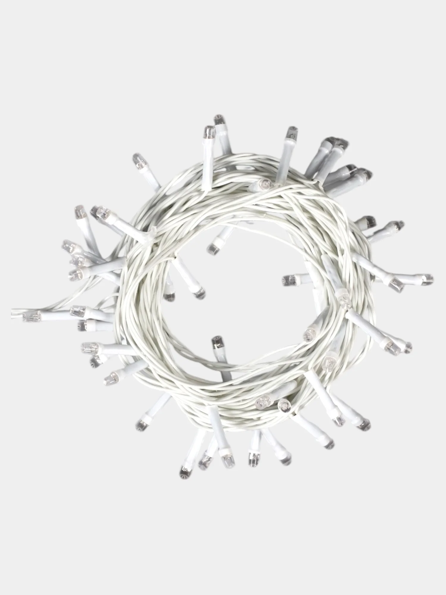 Желтый гирлянда Нить 5 м, IP20, белая нить, 50 LED, свечение жёлтое, 8 режимов, 220 В