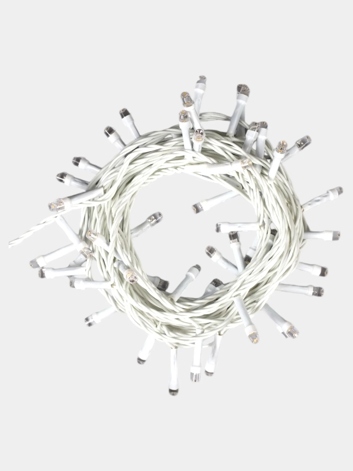 Белый гирлянда Нить 5 м, IP20, белая нить, 50 LED, свечение жёлтое, 8 режимов, 220 В