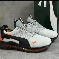 Серый кроссовки утепленные мужские осень зима весна с логотипом PUMA, повседневной носки