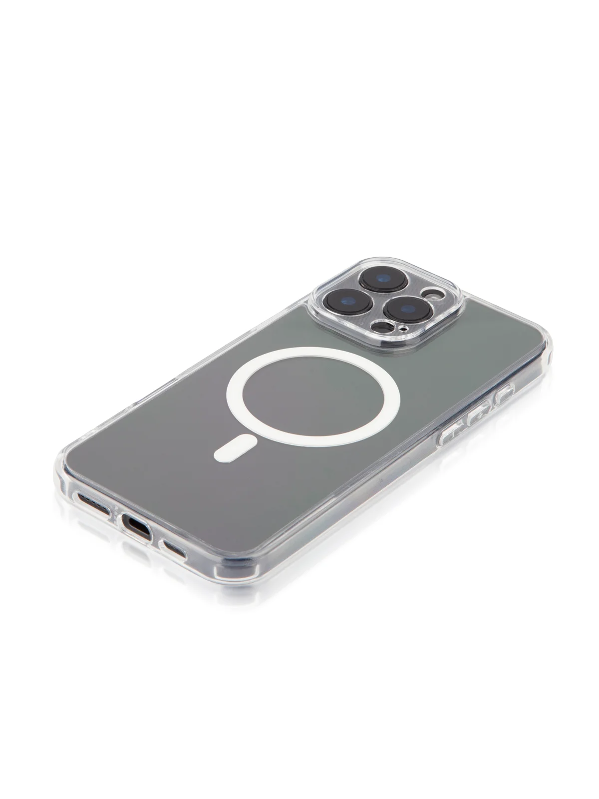 Прозрачный чехол MagSafe для iPhone 16, Pro, Max, Plus пластиковый с силиконом BROSCORP защитой камер
