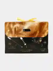 Черный подарочный набор новогодний блокнот, ручка и бальзам для губ С новым годом