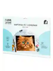 Картина по номерам на картоне ТРИ СОВЫ "Пушистый котенок", 30х40 см, с красками и кистями