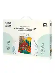 Алмазная мозаика ТРИ СОВЫ "Дом в осеннем лесу", 30х40 см, холст на деревянном подрамнике