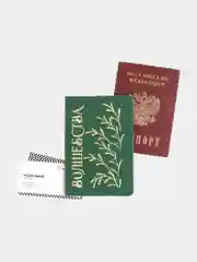 Подарочный новогодний набор Новогодняя почта: обложка для паспорта, брелок и ручка пластик