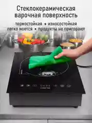 Черный электрическая индукционная безимпульсная плитка MARTA MT-HP4224A черный