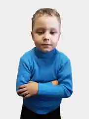 Лазурный водолазка детская в рубчик для девочек и мальчиков