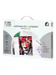 Картина по номерам на черном холсте ТРИ СОВЫ Лев, 30х40см, c акриловыми красками и кистями