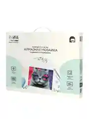 Алмазная мозаика ТРИ СОВЫ "Кошачий космос", 40х50 см, холст на деревянном подрамнике