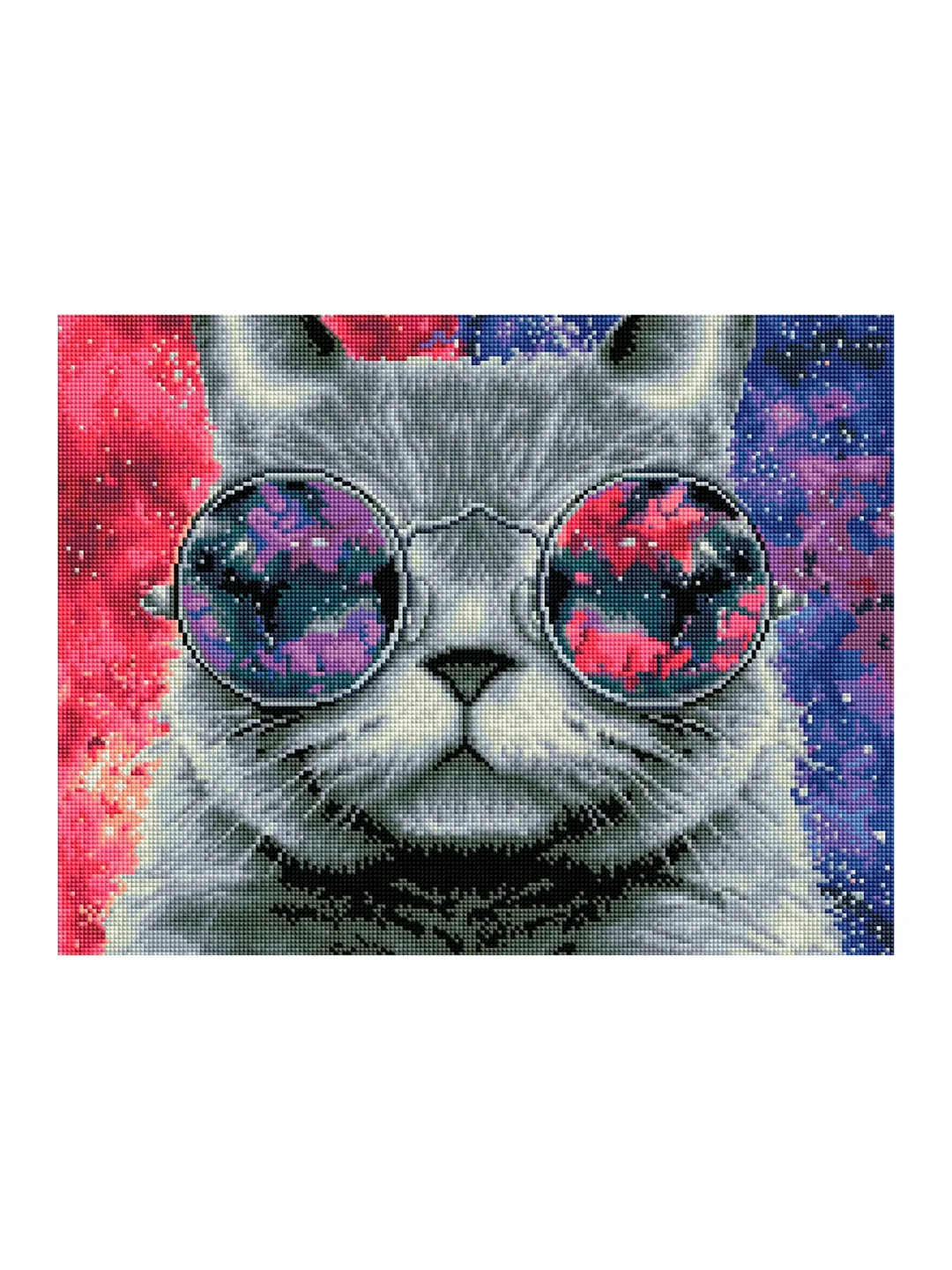 Алмазная мозаика ТРИ СОВЫ "Кошачий космос", 40х50 см, холст на деревянном подрамнике